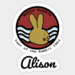 Alison Born Year of the Water Rabbit 1963 Sticker